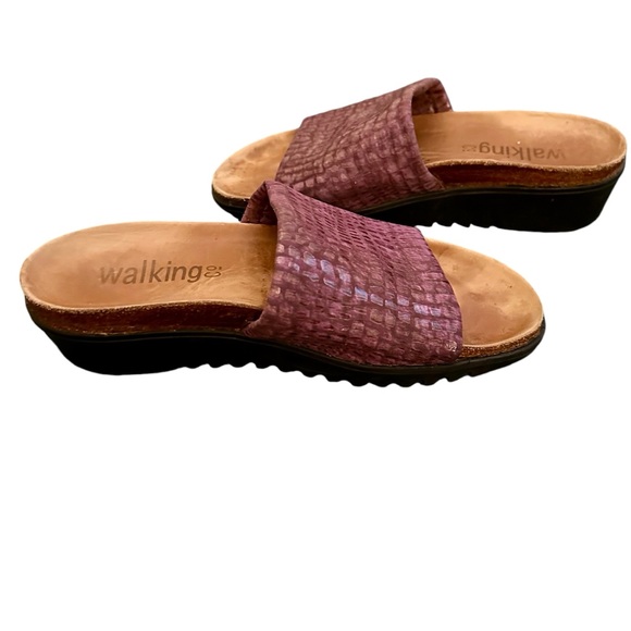 Walking Co Slip-On Flatform Suede & Leather Wedges Size 9 - Picture 4 of 7